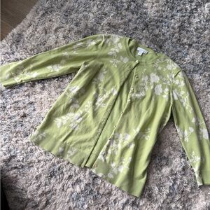 Green Floral Cardigan